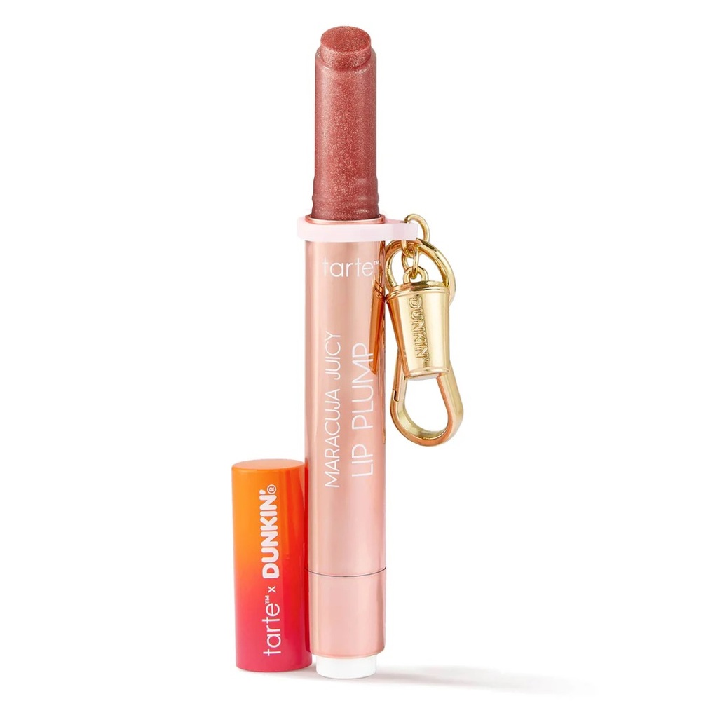 NWT Tarte x Dunkin Donuts Maracuja Juicy Lip Plump In Rosy Mauve Shimmer Glass